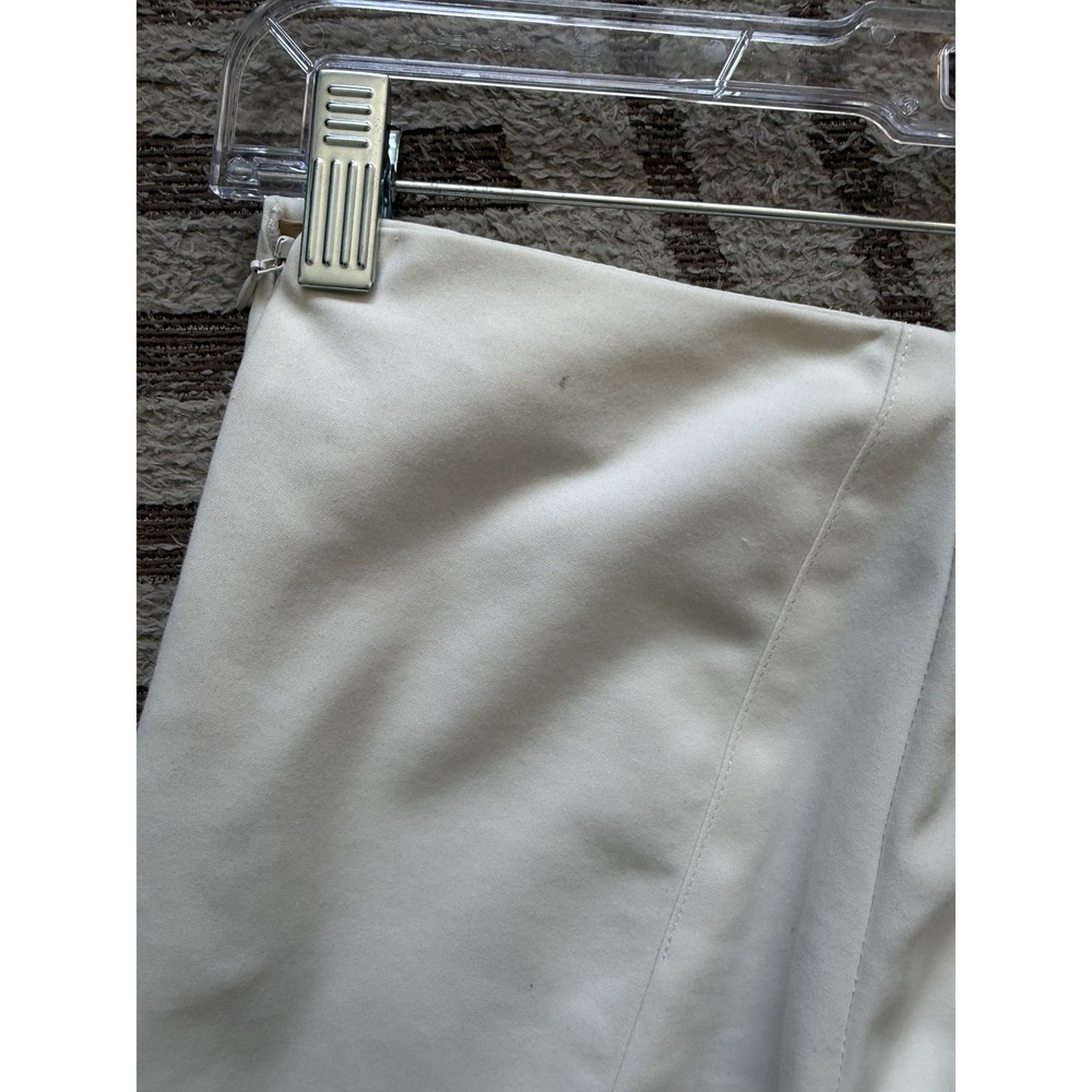 AKRIS Melissa Techno Pants Sz US 2 Off White Ivory Slim Leg Neutral Cotton Blend - Picture 6 of 8